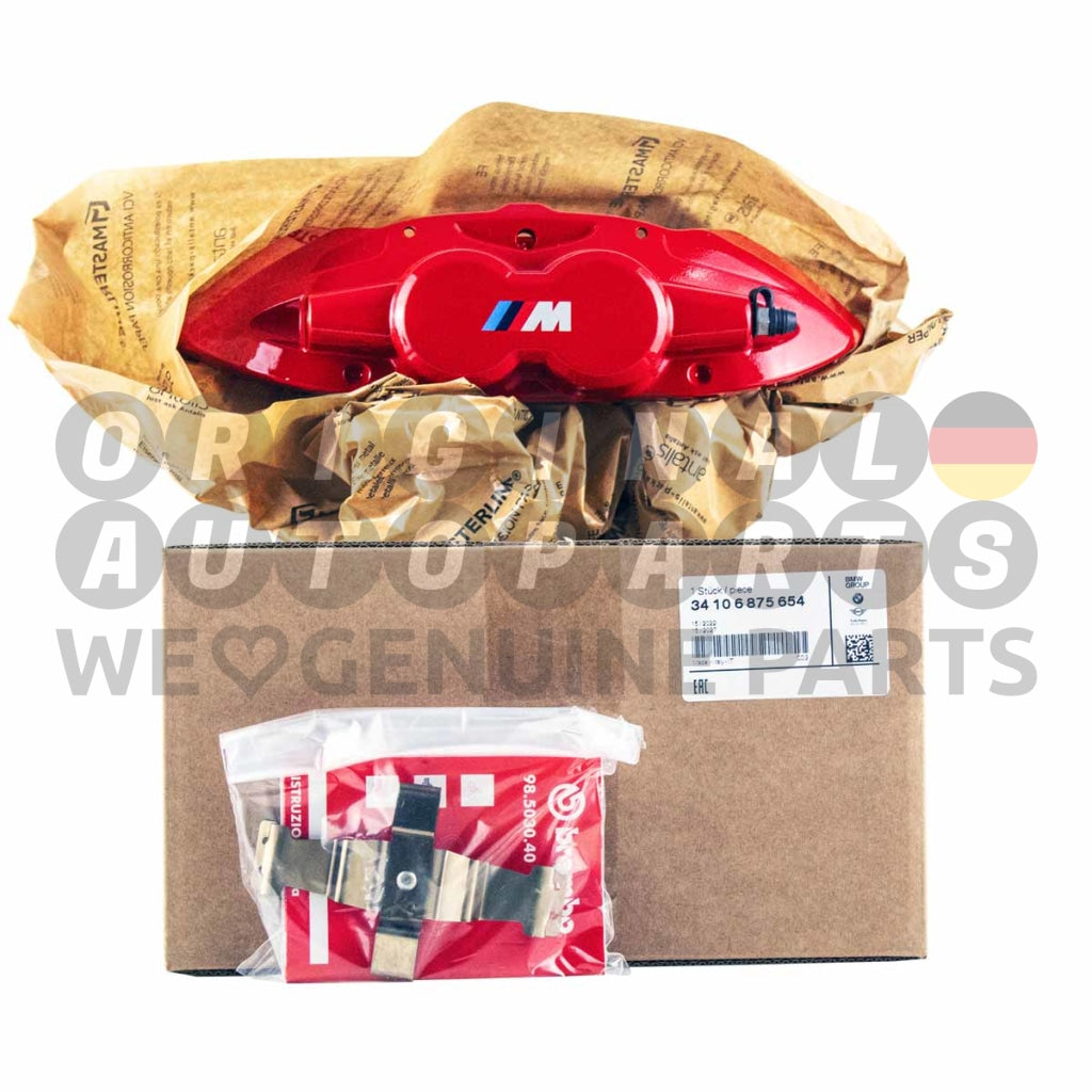 Genuine BMW M Performance Brake Caliper front right red 4-pot 1' F20 F21 2' F22 F23 3' F30 F31 F34 4' F32 F33 F36 34106875654