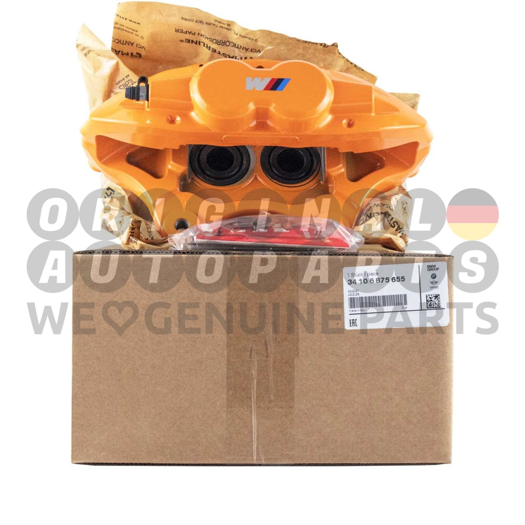 Genuine BMW M Performance Brake Caliper 4-Pot front left orange 1' F20 F21 2' F22 F23 3' F30 F31 4' F32 F33 F36 34106875655