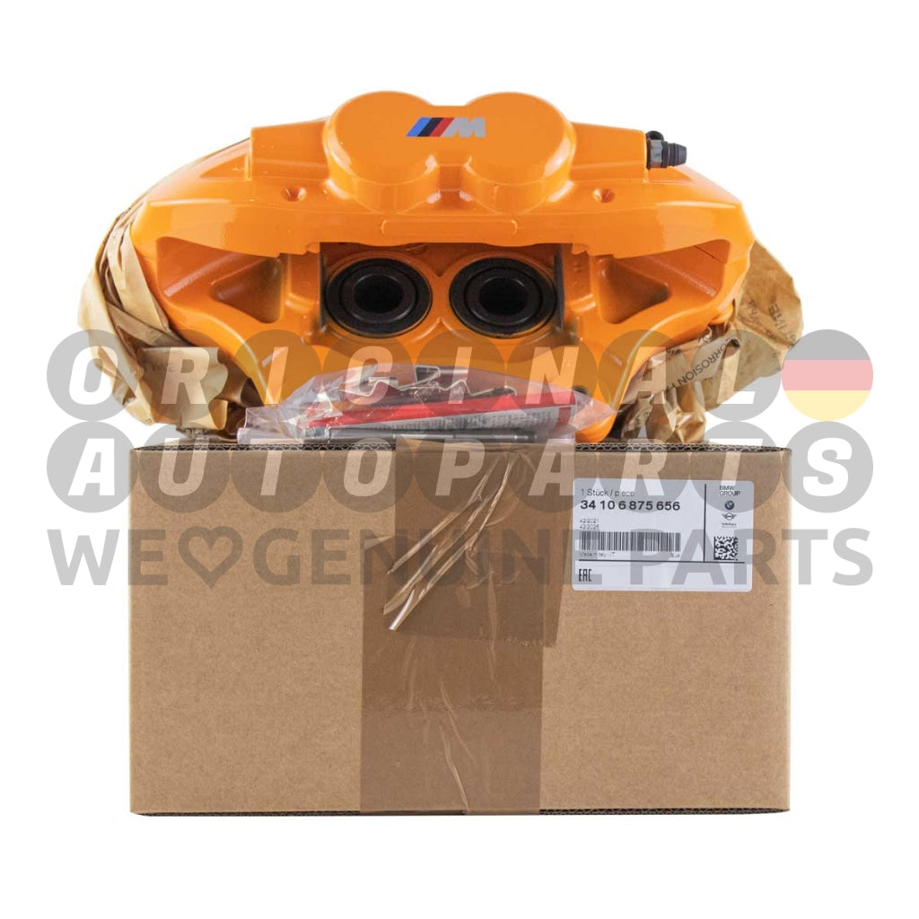 Genuine BMW M Performance Brake Caliper 4-Pot front right orange 1' F20 F21 2' F22 F23 3' F30 F31 4' F32 F33 F36 34106875656