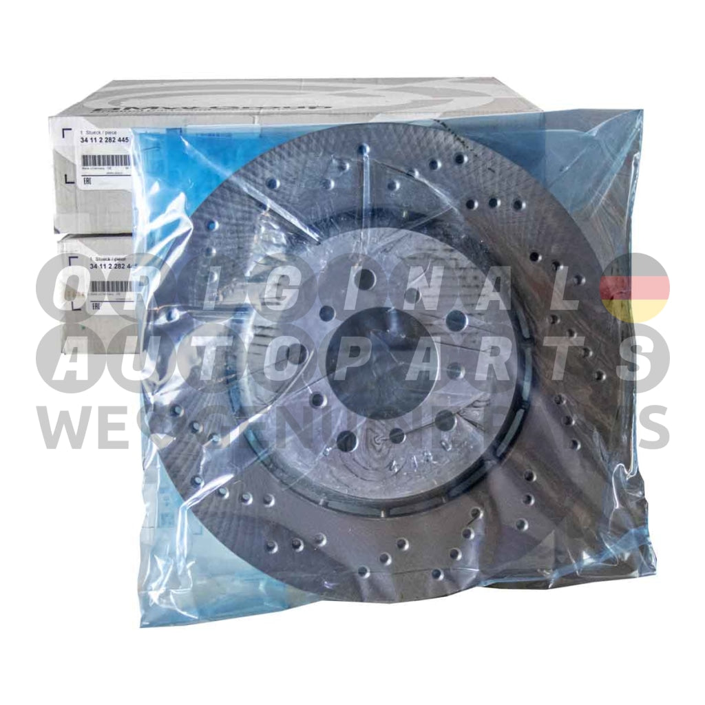 Genuine BMW Brake Disc Rotors Set front left+right 345x28mm M3 E46 CSL 34112282445 34112282446