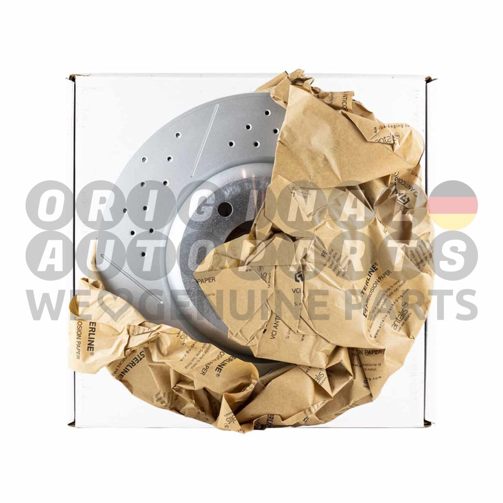 Genuine BMW Performance Brake Disc Rotor front drilled 34116786392 1' E81 E82 E87 E88 3' E90 E91 E92 E93