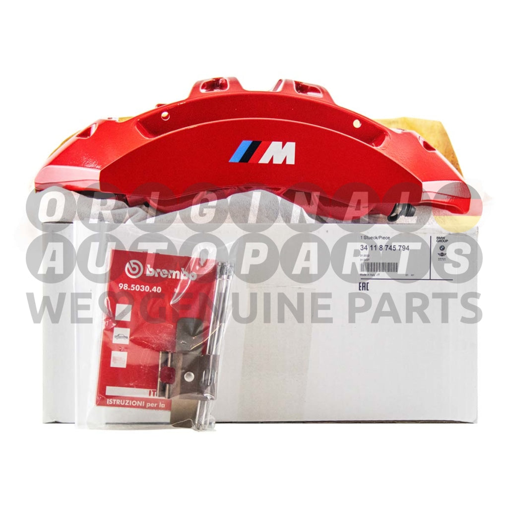 Genuine BMW M Performance Brake Caliper front right 6-pot 19" RED M2 F87 M3 F80 M4 F82 F83 34118745794