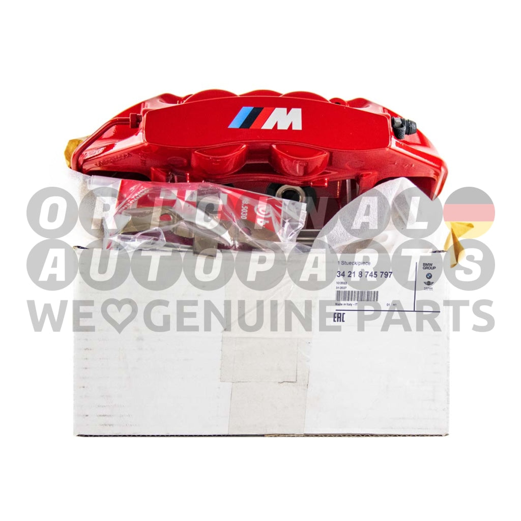 Genuine BMW M Performance Brake Caliper rear left 4-pot 18" RED M2 F87 M3 F80 M4 F82 F83 34218745797