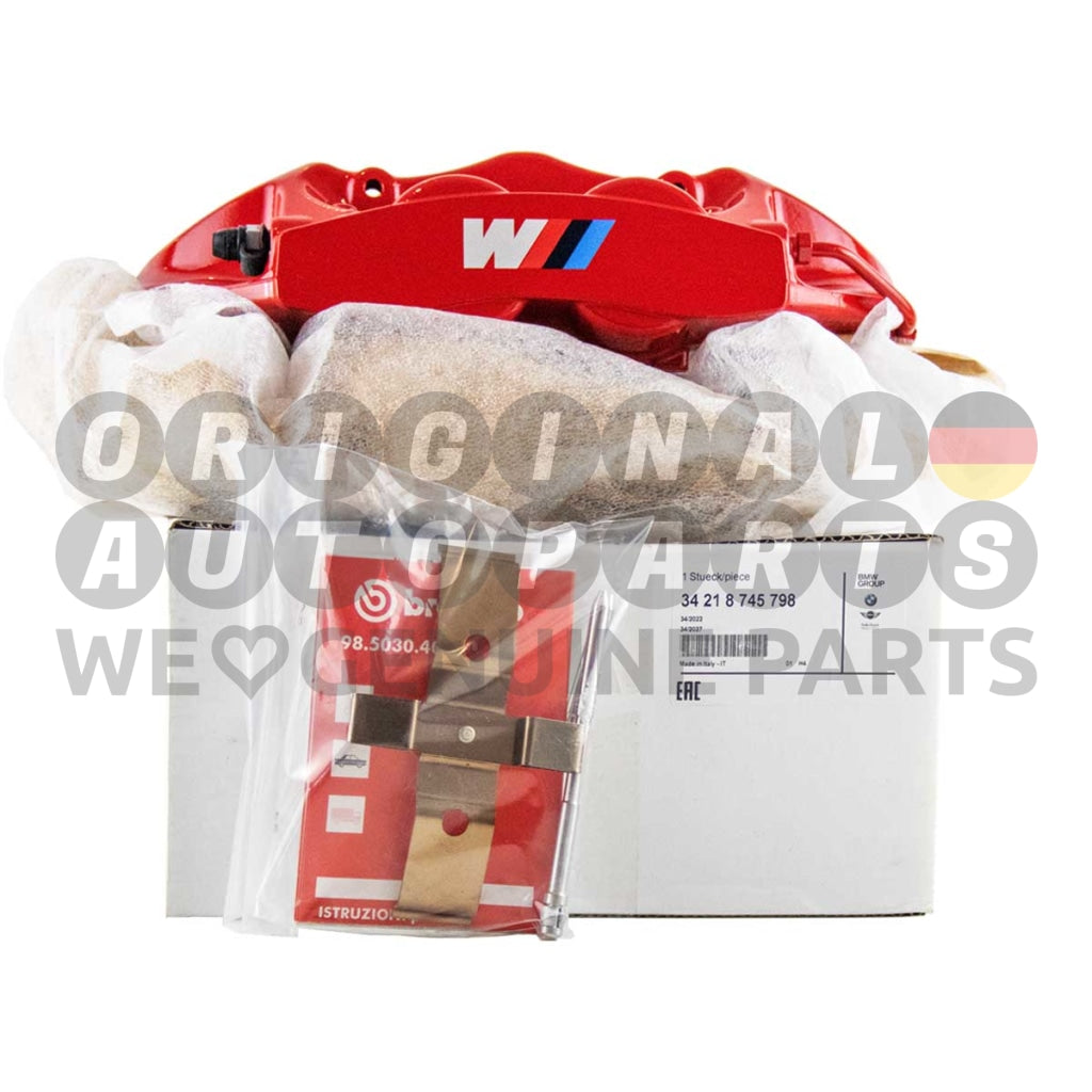 Genuine BMW M Performance Brake Caliper rear right 4-pot 18" RED M2 F87 M3 F80 M4 F82 F83 34218745798